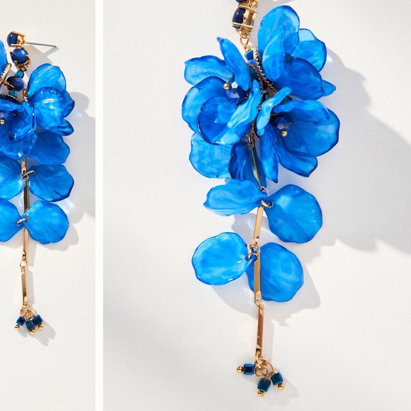 Blossom Drop Earrings from Anthropologie in Bright Cobalt Blue - Picture 2 of 2